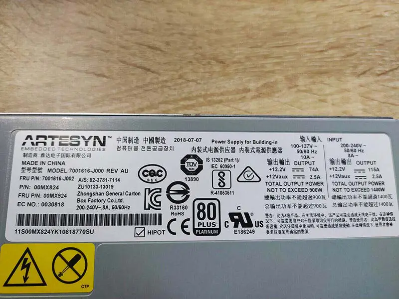 1400w 7001616-j000 7001616-j002 00mx824 Power Supply