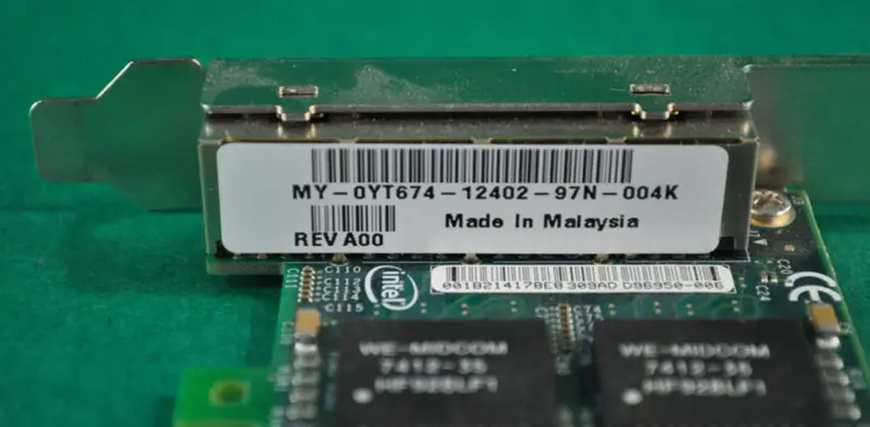 Intel Gigabit VT Quad Port Gigabit Ethernet Network Adapter 0YT674 9404PT 82575G