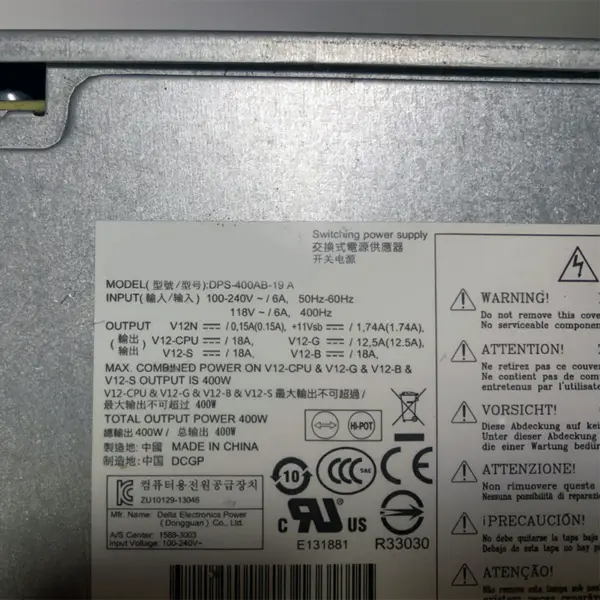 704427-001 705045-001 DPS-400AB-19 A 400W For HP Z230 CMT Power Supply