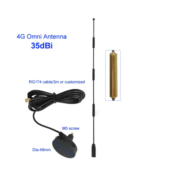 600-6000Mhz 5G Antenna omnidirectional sma female to ipex4 pigtail for sierra wireless EM9190/EM9191/EM7690/Telit FN980m