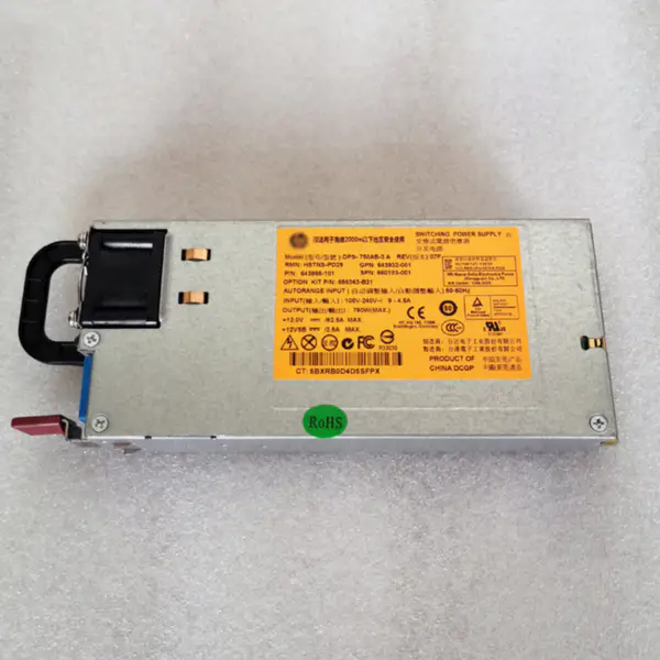 750W Platinum Power Supply Common Slot PSU Hot Plug 660183-001 656363-B21 643995-001 643932-001 DPS-750AB-3 HSTNS-PL29