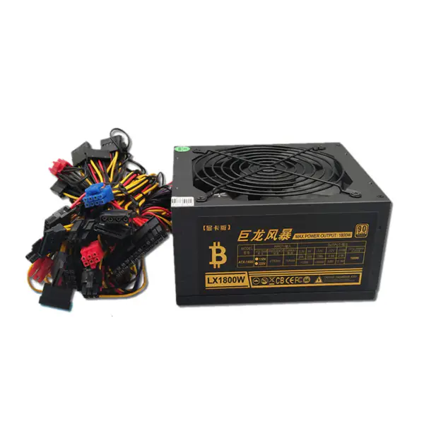 1800W PSU Bitmain Dragon Storm LX1800W Multiple Channel Server Power Supply 16*(6+2Pin) For GPU Rig