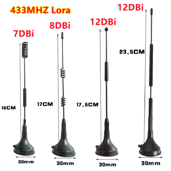 2pcs Lora SX1268 SX1276 433MHz 12DBi LoRa antenna monopole SMA male interface suction cup antenna RG174 5M cable length