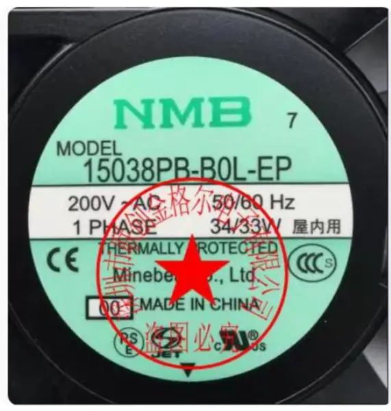NMB 15038PB-B0L-EP 15038PB-B0L-EP-00 FAN 200V 34/33W