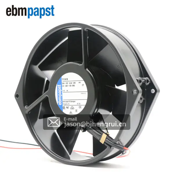 ebmpapst cooling fan 7114N size 150 x 38mm 24 V DC air flow 308m3/h 2850rpm axial flow fan