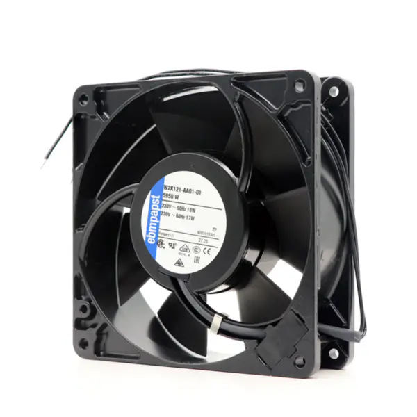 127x127x38mm 230 V AC Axial Flow Fan Air Flow 180m3/h 17W 2750rpm 5958W W2K121-AA01-01 Ebm papst Cooling Fan