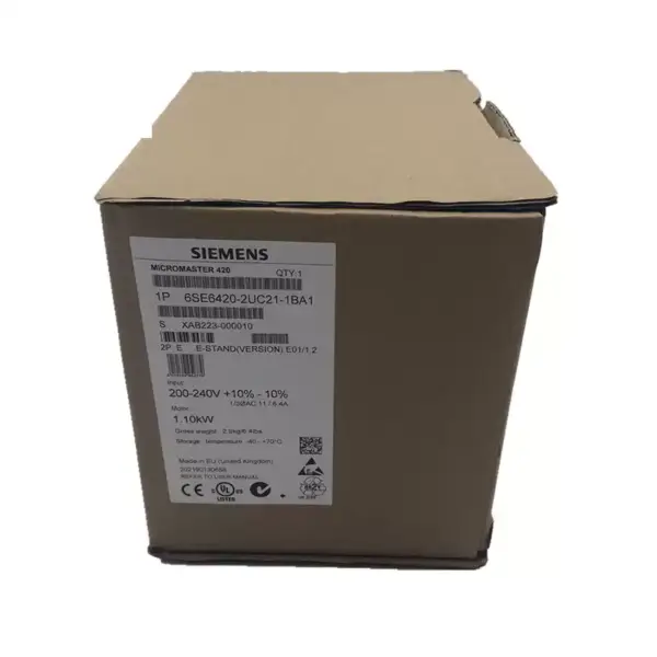 Siemens MICROMASTER 420 1.1KW Inverter 6SE6420-2UC21-1BA1