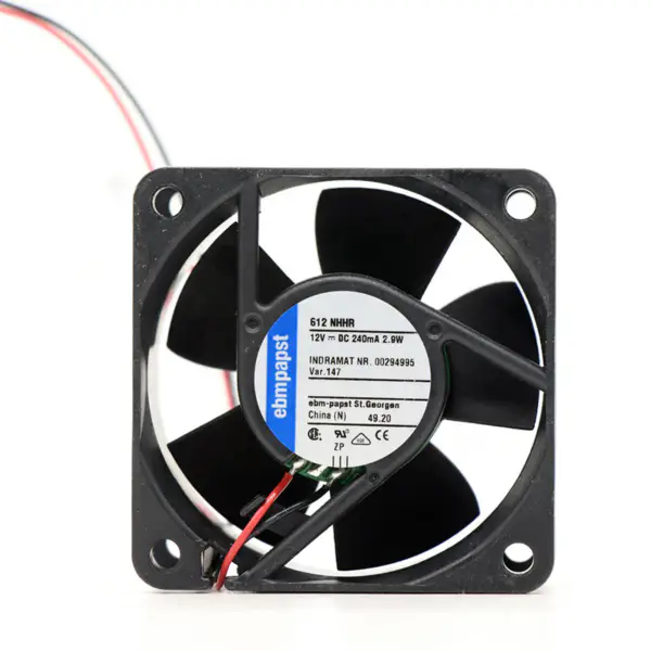 Ebmpapst 612NHHR-147 12VDC 240MA 2.9W 60* 60*25MM 240mA 2 Wire Inverter Axial Cooling Fan