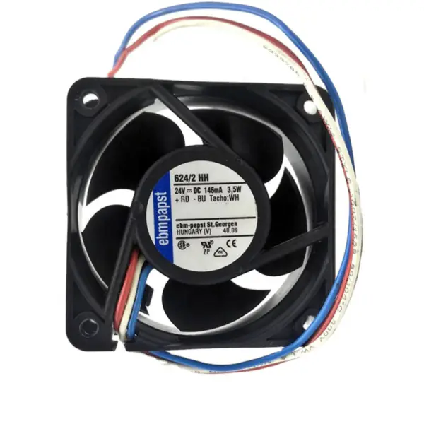 Ebmpapst 624/2HH 6025 24VDC 3.5W 33CFM 8200RPM Ball Bearing Axial Cooling Fan for Heat Dissipation of Cabinet Drive Module