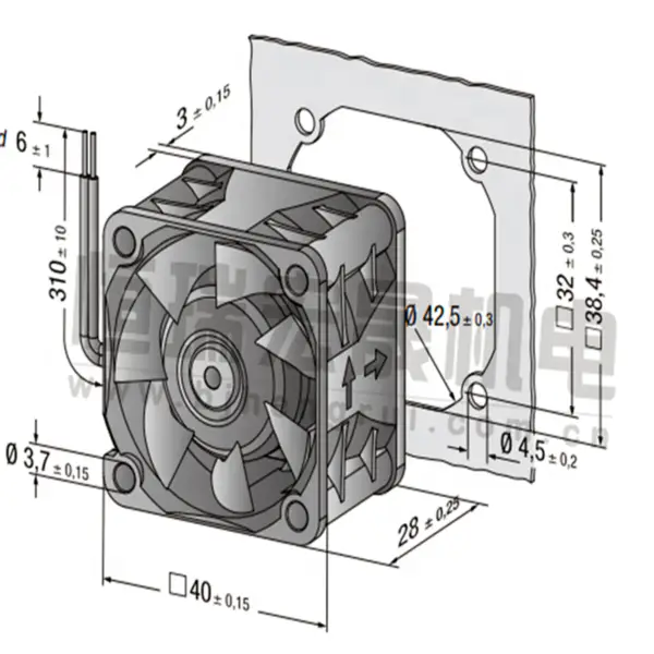 Ebmpapst 422JH 4028 40*40*28mm 12VDC 17250RPM 6.9W 38m3/h 54dBA Ball Bearing Axial Cooling Fan