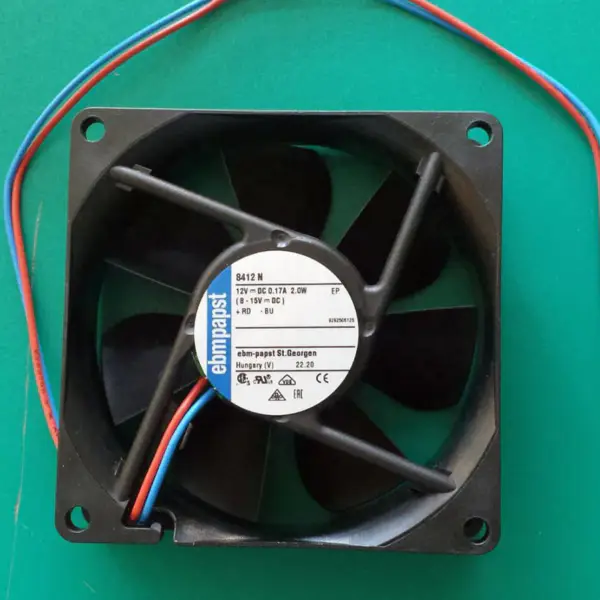 Original New Ebmpapst 8412N/37 8412N 8025 80*80*25mm 12VDC 3100RPM 1.7W 69m3/h 32dBA Axial Cooling Fan