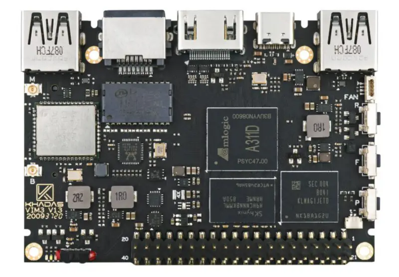 Khadas VIM3 SBC: 12nm Amlogic A311D Soc With 5.0 TOPS NPU | 2G+16G/4G+32G