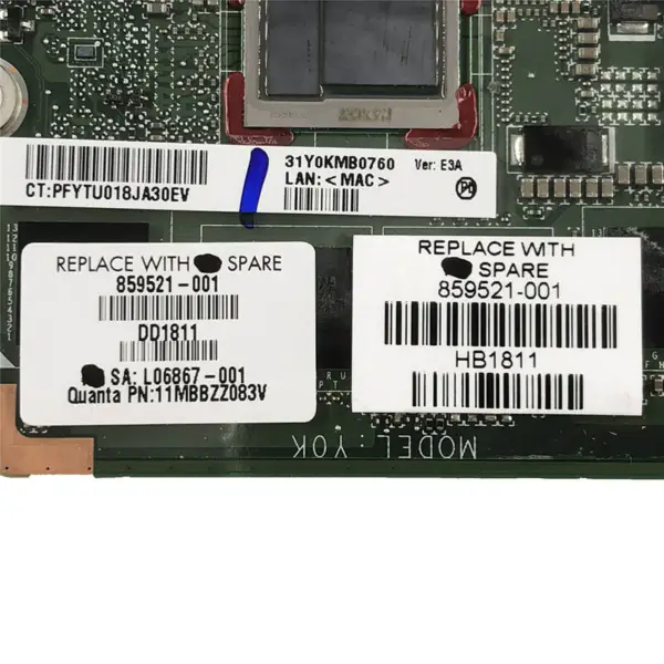 HP 829521-001 motherboard