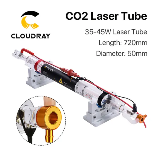 40W Co2 Laser Upgraded Metal Head Tube 700MM Glass Pipe Lamp for CO2 Laser Engraving Cutting Machine