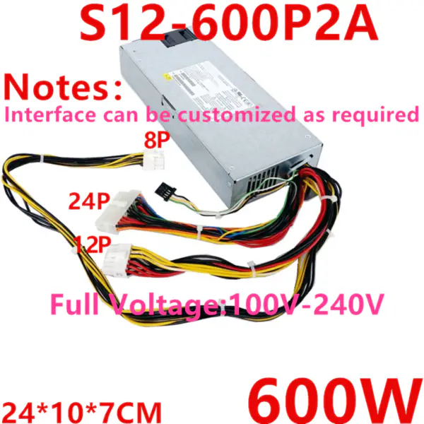 PSU For Supermicro Chicony 600W Switching Power Supply S12-600P2A