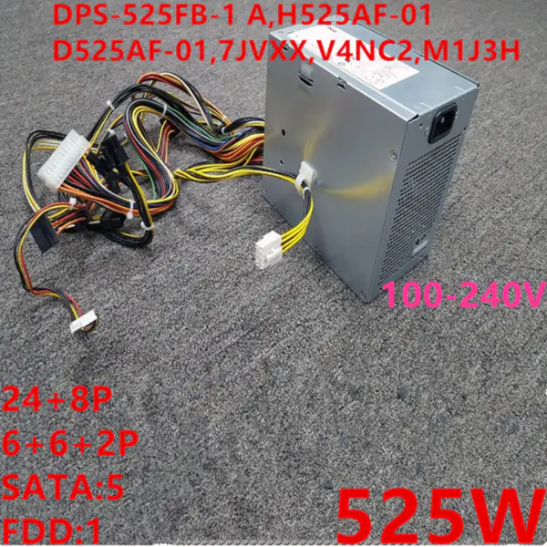 525W DPS-525FB-1 A H525AF-01 D525AF-01 7JVXX V4NC2 M1J3H PSU For Dell T3500 XPS 9100 9000