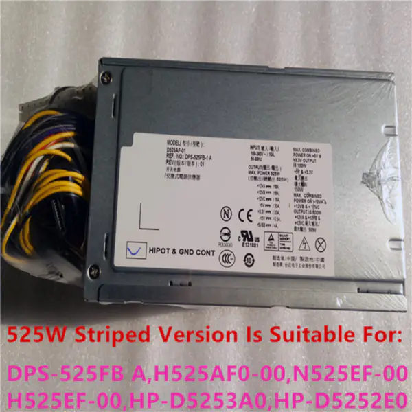 525W DPS-525FB-1 A H525AF-01 D525AF-01 7JVXX V4NC2 M1J3H PSU For Dell T3500 XPS 9100 9000