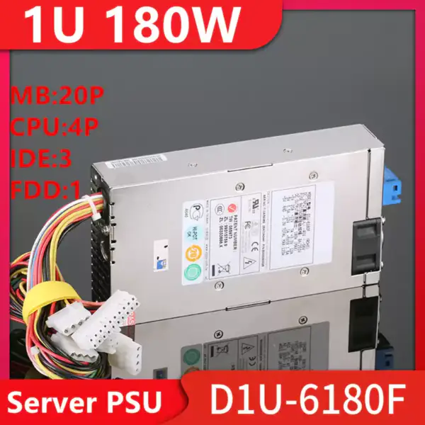 PSU For Zippy Emacs DC 1U 180W Switching Power Supply D1U-6180F