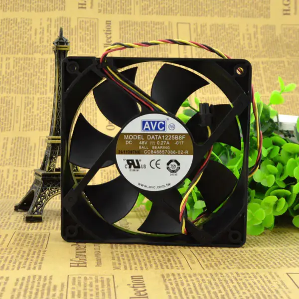 AVC DATA1225B8F 12025 48v 0.27A 12CM 3-wire fan