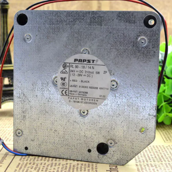 PAPST RL90-18/14N 24V 210MA 5W 2-wire 120*120*37MM 12037