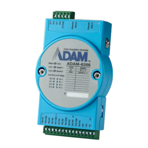 Advantech 4-ch Relay Output Modbus TCP Module with 4-ch DI ADAM-6266-AE