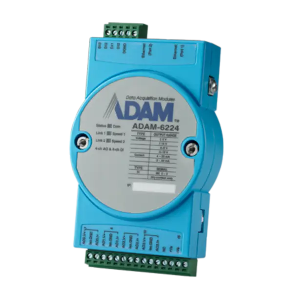 Advantech ADAM-6224-AE 4-ch Isolated Analog Output Modbus TCP Module