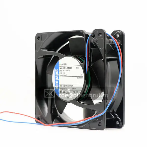 4114NH4 119 x 119 x 38mm 24 V DC axial compact fan air flow 355m3 /h 6800rpm ebmpapst cooling fan