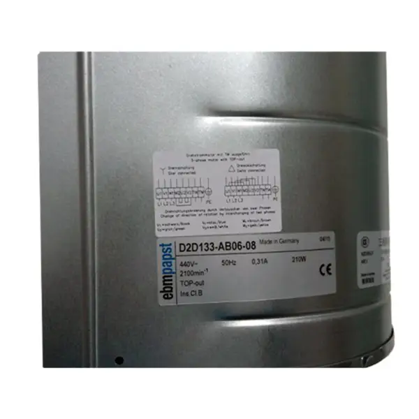 EBM PAPST 210W 0.31A D2D133-AB06-08 double inlet centrifugal fan cabinet cooling