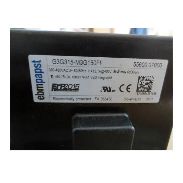 Ebm papst G3G315-M3G150FF 55600.07010 50/60HZ 400V Centrifugal Gas Boiler Blower Fan G3G315-M3G150FF 55600.07000