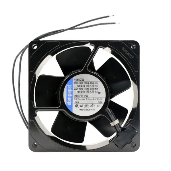 size 119 x 119 x 38mm 230 V AC air flow 160m3 / h 2650rpm 4656ZW ebmpapst cooling fan