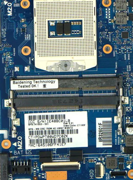 HP ENVY15-J 741653-001 741653-501 DDR3 HM86 GT750M 4GB Laptop Motherboard