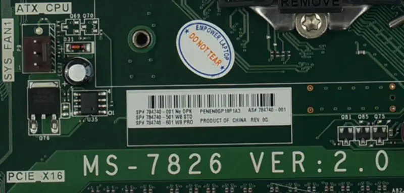 HP 810-460 MS-7826 V2.0 784740-001 784740-501 784740-601 Motherboard
