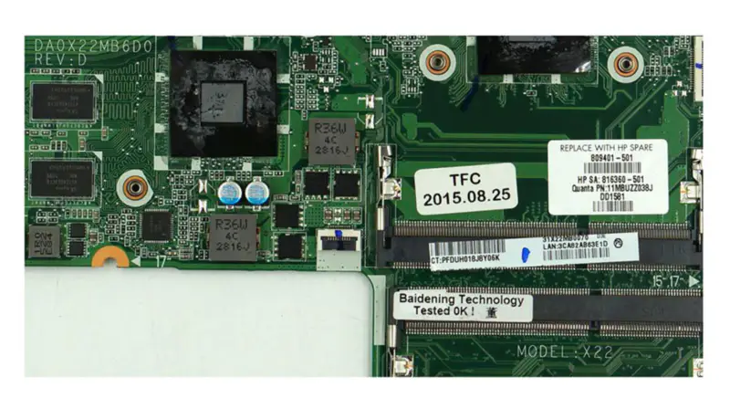 HP 17-G DA0X22MB6D0 809401-001 809401-501 809401-601 Motherboard