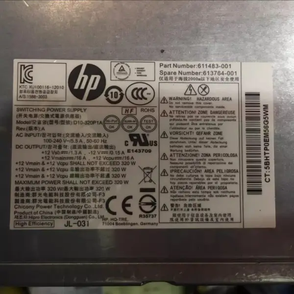 HP D10-320P1A PS-4321-2HP Power Supply