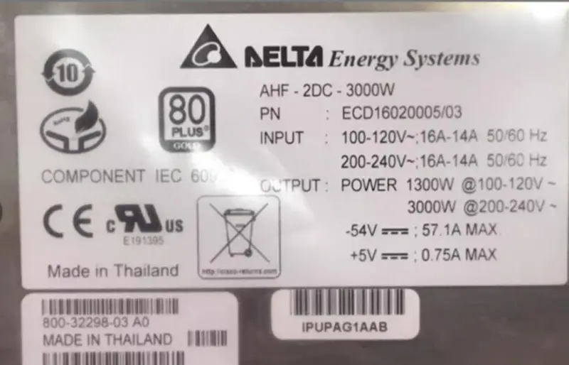 DELTA AHF-2DC-3000W ECD16020005/03 3000W Power Supply