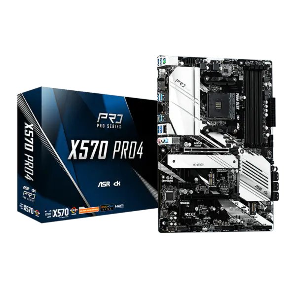 AsRock Motherboard Am4 Socket 2000 3000 4000 G-series 5000 And 5000 G-series Cpu X570 Pro4