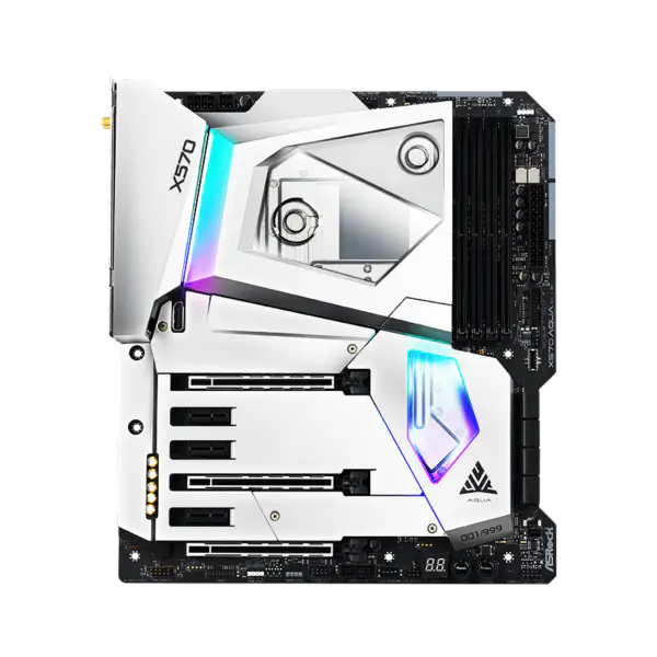 AsRock Pc Motherboard X570 Aqua Supports Am4 Socket R 2000 And 3000 Series Processors