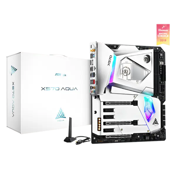 AsRock Pc Motherboard X570 Aqua Supports Am4 Socket R 2000 And 3000 Series Processors