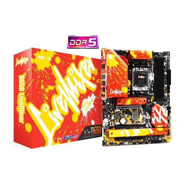 Asrock Atx Motherboard B650 Livemixer Ddr5 Am5 Support Cpu 7950x 7900x 7700x 7600x B650