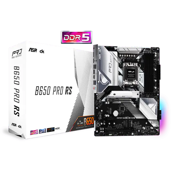 AsRock Atx Motherboard B650 Pro Rs Ddr5 Am5 Support Cpu 7950x 7900x 7700x 7600x