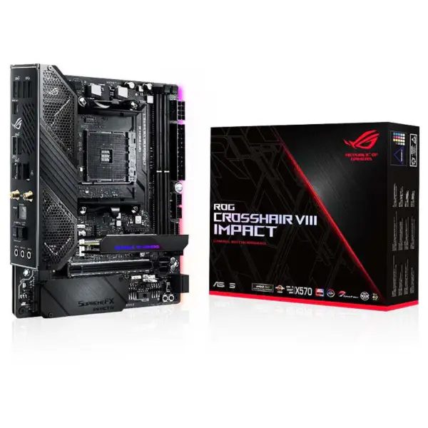 Asus Rog Crosshair Viii Impact X570 Argb Motherboard Gaming Processor Support 5800x 5900x 5950x