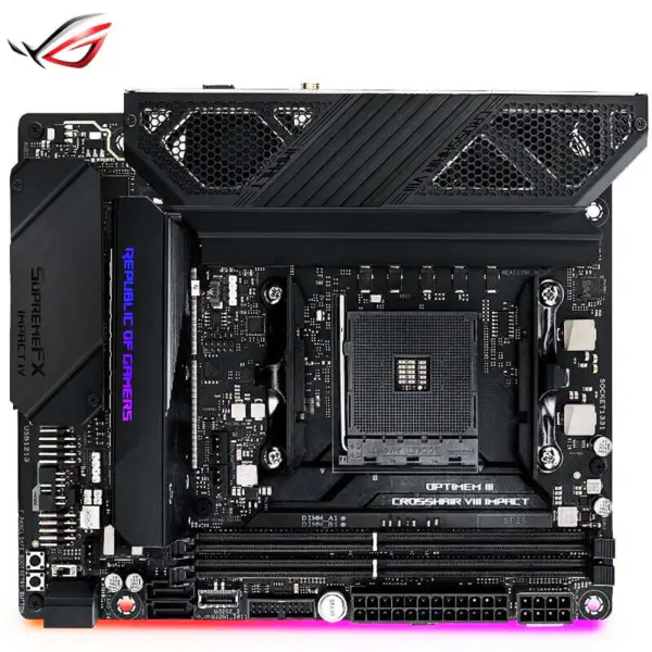 Asus Rog Crosshair Viii Impact X570 Argb Motherboard Gaming Processor Support 5800x 5900x 5950x