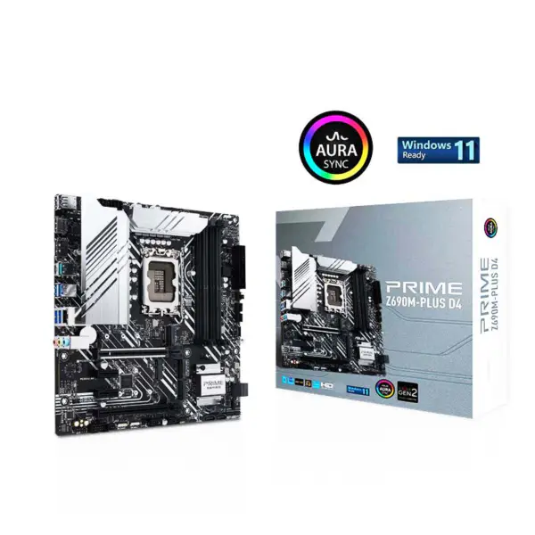 Asus Prime Z690m-plus D4 Motherboard Supports Cpu 12700/12700kf Intl Z690 Lga 1700 10+1 Drmos Asus Motherboard Z690
