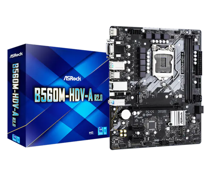 Asrock B560m-hdv-a R2.0 Motherboard Supports Cpu 10400f 11400f 10700 11700 Intl B560 Lga 1200