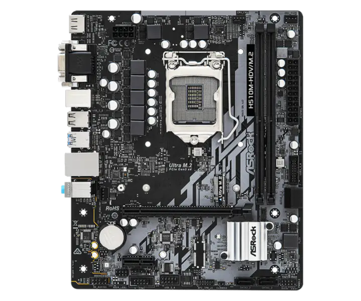 Asrock H510m-hdv/m.2 Office Gaming Motherboard Supports Cpu 10500 10400 11400f Intl H510 Lga 1200