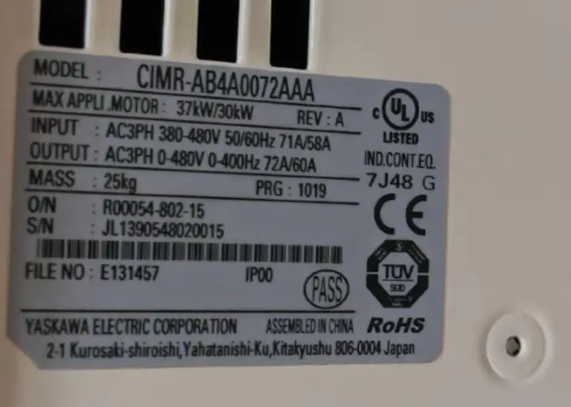 YASKAWA A1000 inverter CIMR-AC4A0072AAA