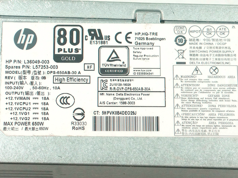 PSU For HP 800 Z2 G4 4Pin 650W Switching Power Supply DPS-650AB-30 A L36048-003 L36049-003 L57253-003