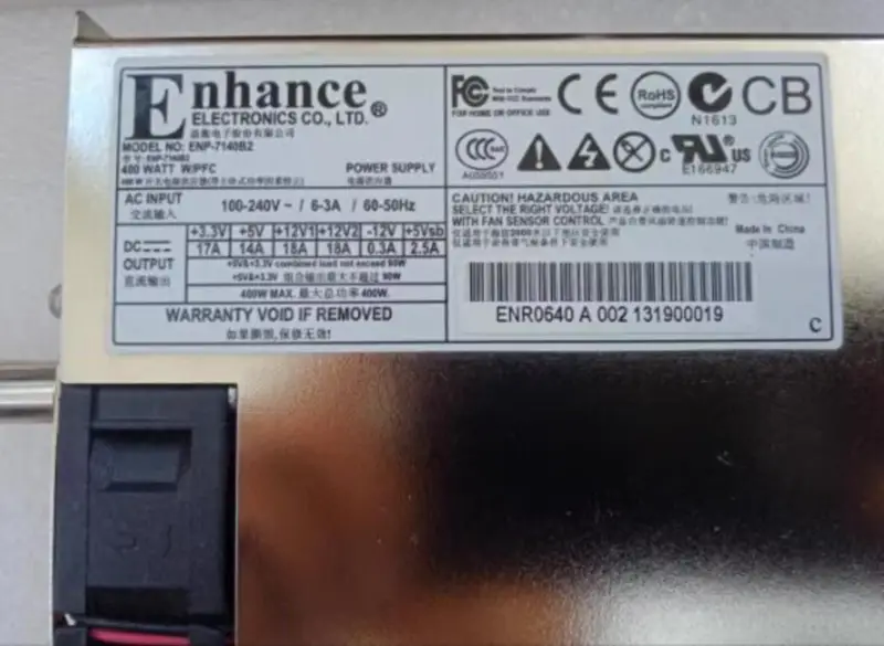 Enhance ENP-7140B2 400W 1+1 Power Supply