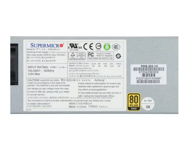 Supermicro PWS-203-1H Power Supply
