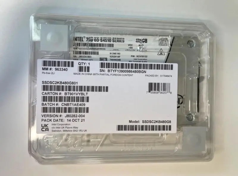 Intel S4510 D3-S4510 Series SSD